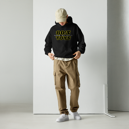 man wearing Galaxy Far Far away from My Attic Hoodie