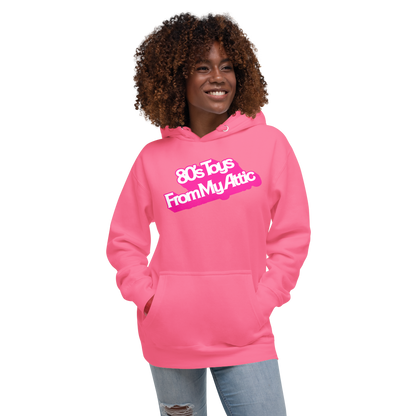 woman wearing Pretty in Pink in My Attic Hoodie