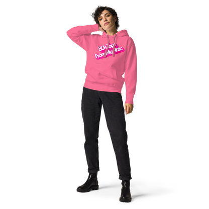 person wearing Pretty in Pink in My Attic Hoodie